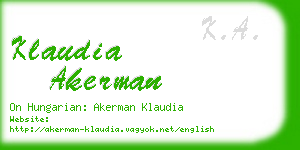 klaudia akerman business card